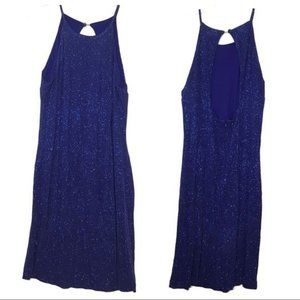 Prom Dress Blue With Glitter Sleeveless Ladies Size 10
